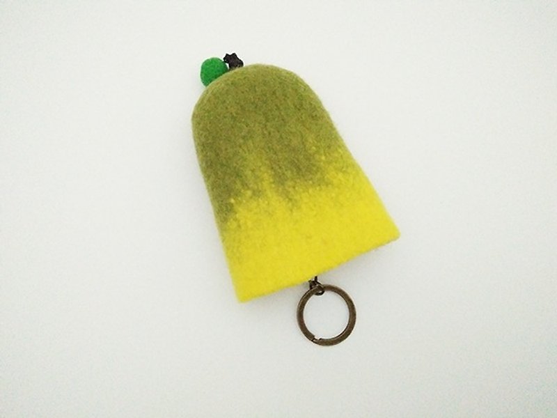 miniyue 羊毛毡 吊钟型钥匙包(小) 祈愿系列:健康 台湾制造 全手工 - 钥匙链/钥匙包 - 羊毛 黄色