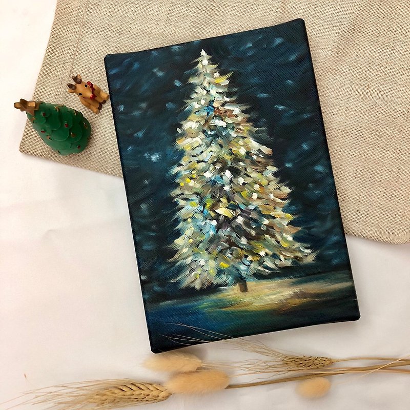 手绘圣诞树油画 无框画 - 海报/装饰画/版画 - 其他材质 蓝色