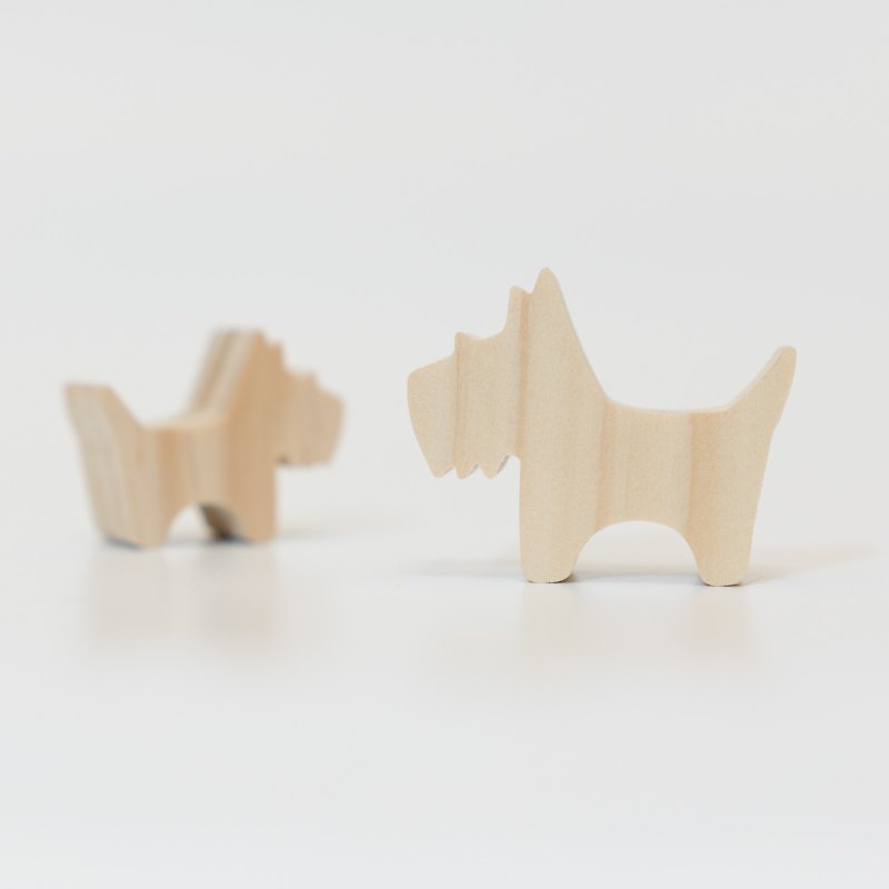 wagaZOO厚切造型积木 农场系列－约克夏、小土狗 - 摆饰 - 木头 卡其色