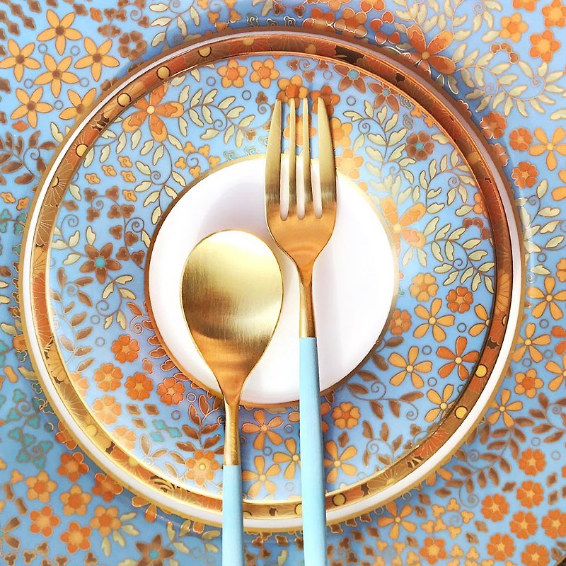 葡萄牙 Cutipol | MIO 蒂芬妮金 / 单支餐具 - 餐刀/叉/匙组合 - 不锈钢 蓝色