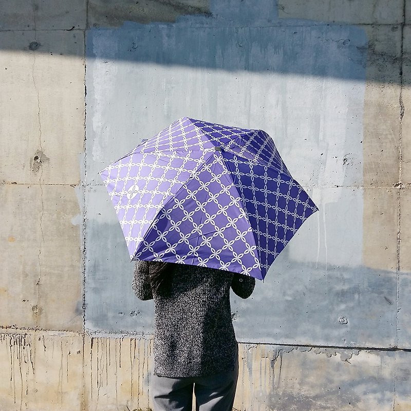 超轻防风抗UV自动伞 - 蝴蝶锁链 - 雨伞/雨衣 - 防水材质 紫色