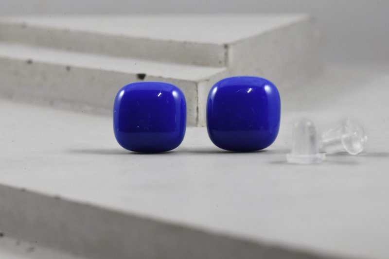 琉璃耳环-Pantone 2728 - 耳环/耳夹 - 玻璃 蓝色