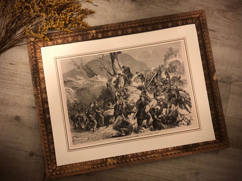德国百年古董木刻版画-贩售只卖画不含框 - 海报/装饰画/版画 - 纸 金色