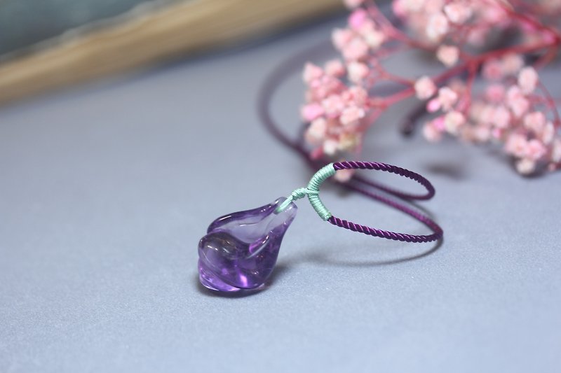 【海螺】天然紫水晶 海螺项链吊坠挂件 原创设计 - 项链 - 水晶 紫色