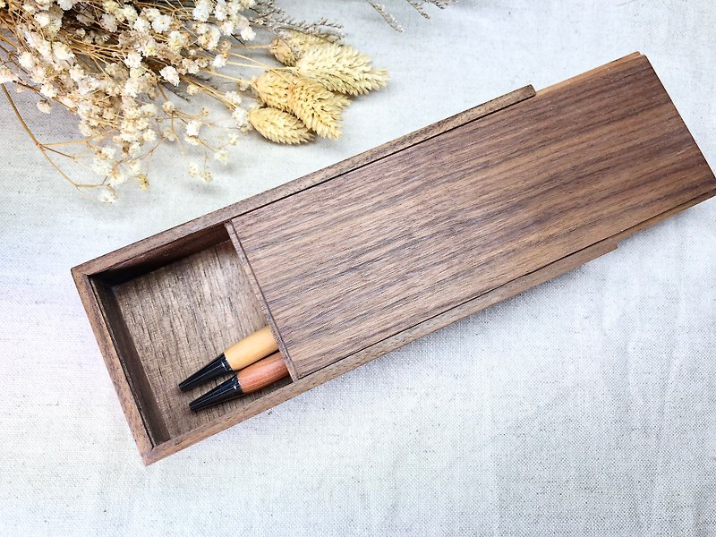 胡桃木笔盒 - 铅笔盒/笔袋 - 木头 咖啡色