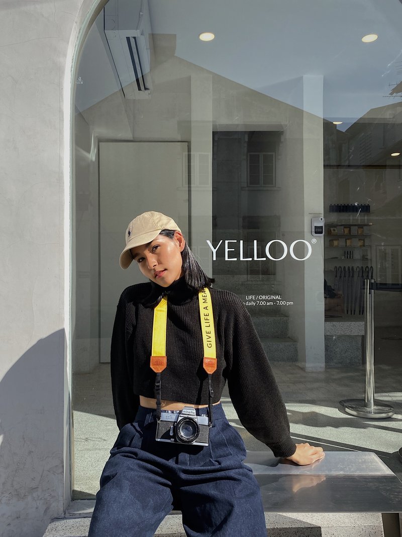 CAMERA STRAP : Personalize name (YELLOW ) LARGE SIZE / YESIDID - 相机背带/脚架 - 其他材质 黄色