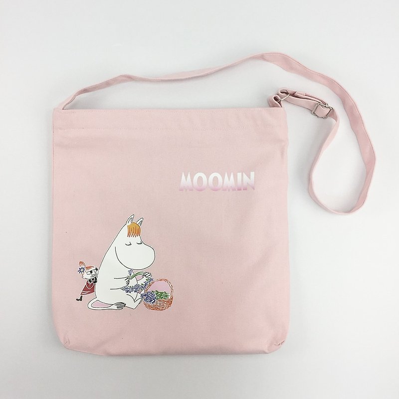 Moomin噜噜米授权-拉链肩背包(粉),CB10AE02 - 侧背包/斜挎包 - 棉．麻 白色