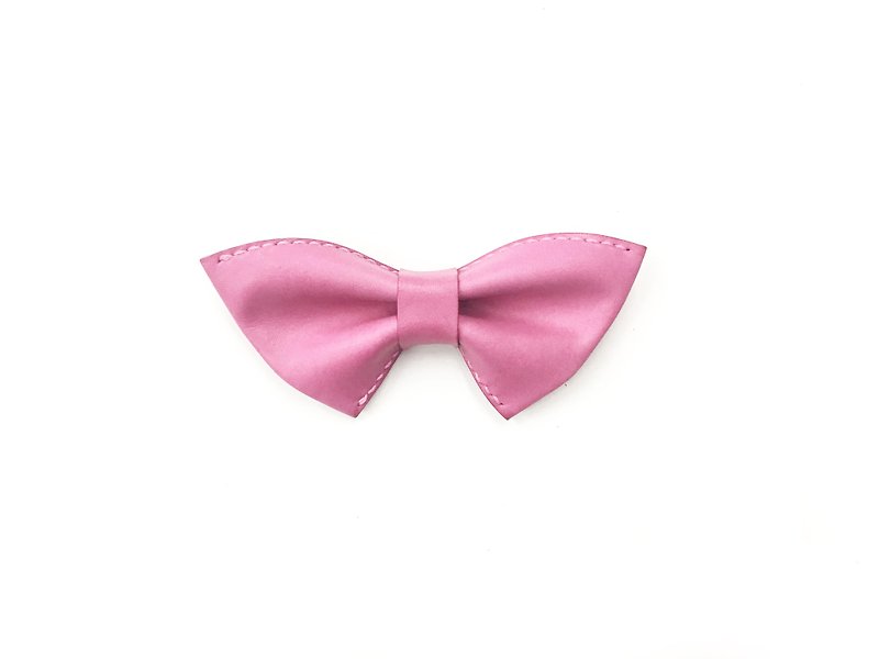 新蝴蝶形设计皮革煲呔【领结】 - 领结/领巾 - 真皮 粉红色
