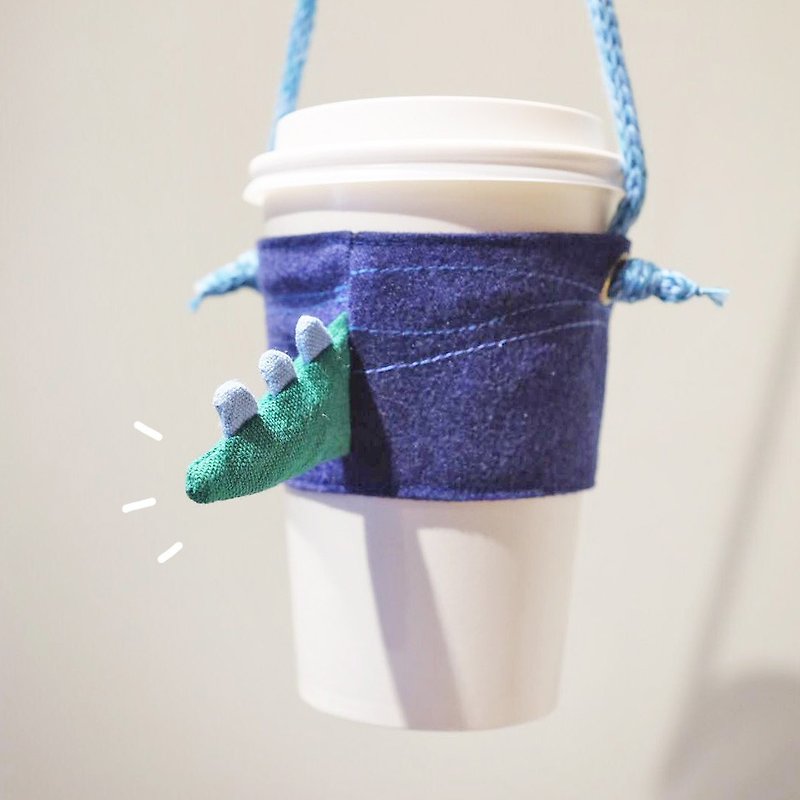 恐龙尾巴饮料提袋 - 随行杯提袋/水壶袋 - 防水材质 蓝色