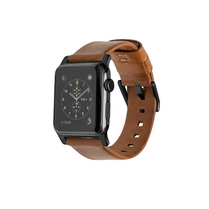 美国NOMADxHORWEEN Apple Watch专用皮革表带-摩登黑 (4804) - 表带 - 真皮 咖啡色
