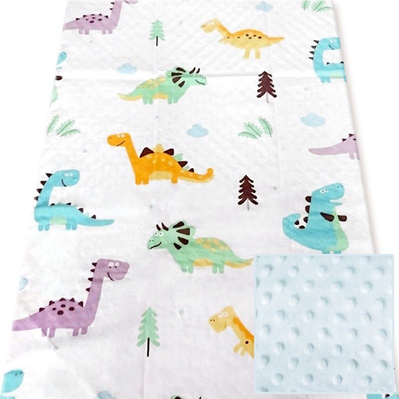 Minky多功能 点点颗粒 携带毯婴儿毯冷气毯被 蓝色-恐龙 - 婴儿床上用品 - 棉．麻 蓝色