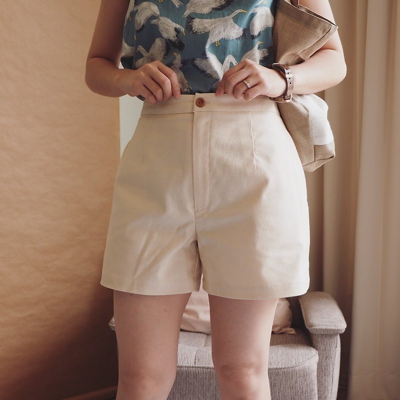 Basic shorts : Cream - 女装长裤 - 其他材质 白色