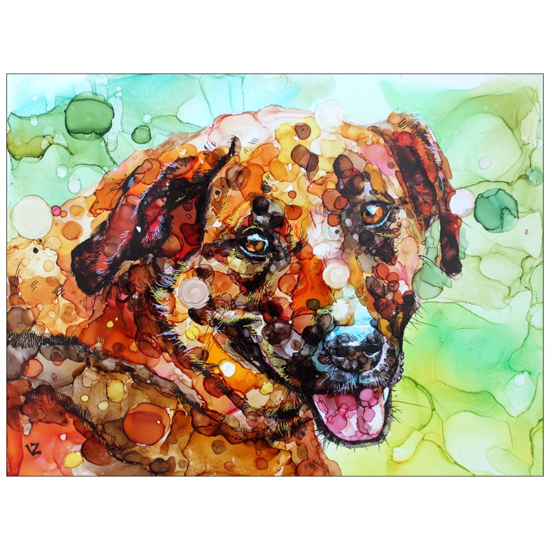 红狗画像杂种狗原画30*40厘米 - 墙贴/壁贴 - 其他材质 橘色