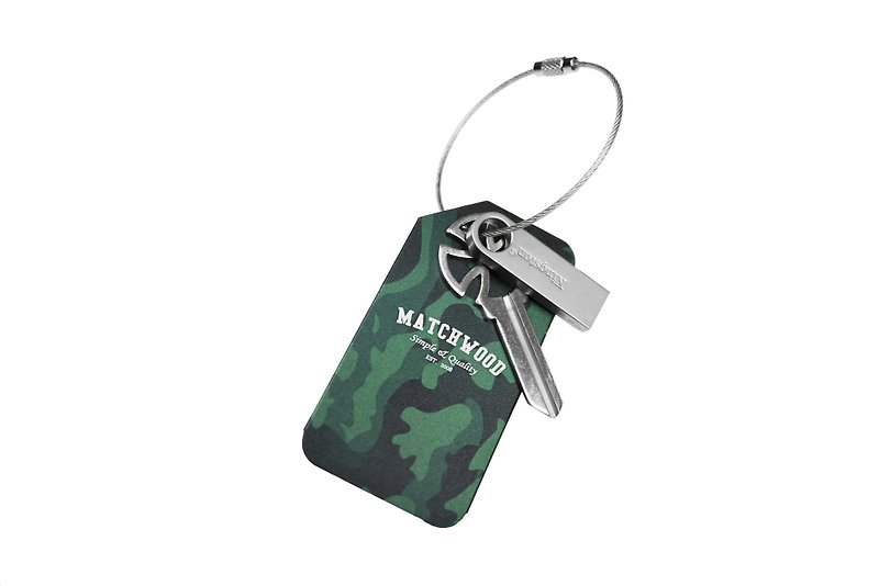 金属行李吊牌/钥匙圈 Matchwood Luggage Tag 迷彩 - 钥匙链/钥匙包 - 其他材质 绿色