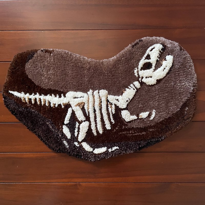 暴龙化石 - 簇绒毛毯 - 摆饰 - 其他人造纤维 咖啡色