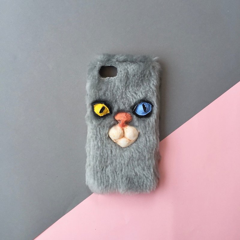 毛绒绒手机壳-灰色猫咪 - 平板/电脑保护壳 - 纸 灰色