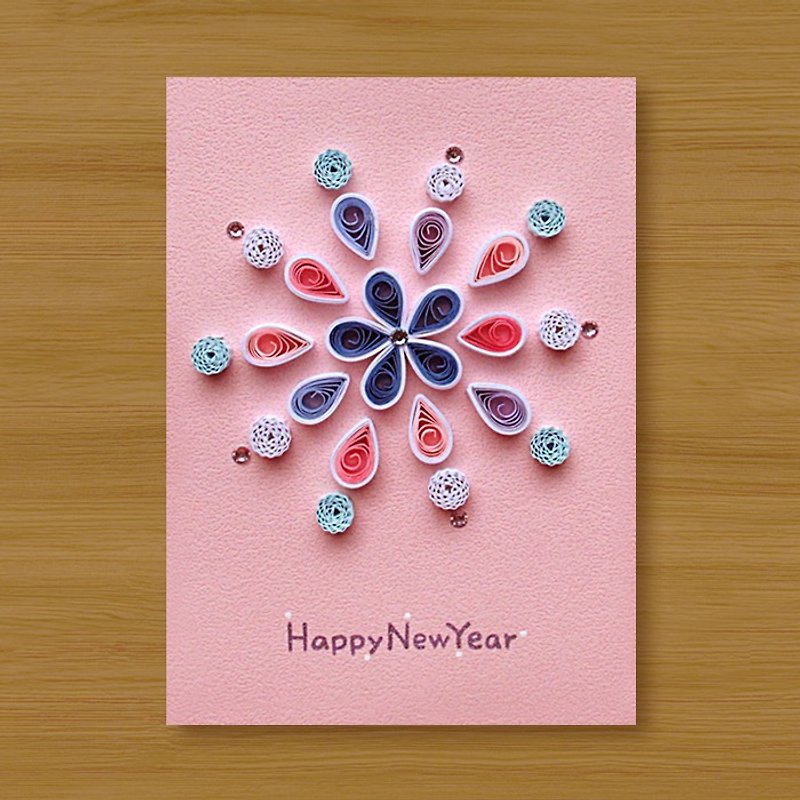 手工卷纸卡片 _ 花火_E ... 新年贺卡、感谢卡、万用卡 - 卡片/明信片 - 纸 粉红色