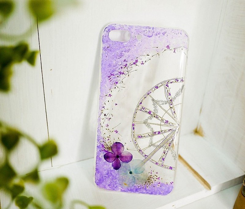 押花摩天轮闺蜜/情侣手机壳 | 紫色 - 手机壳/手机套 - 植物．花 紫色