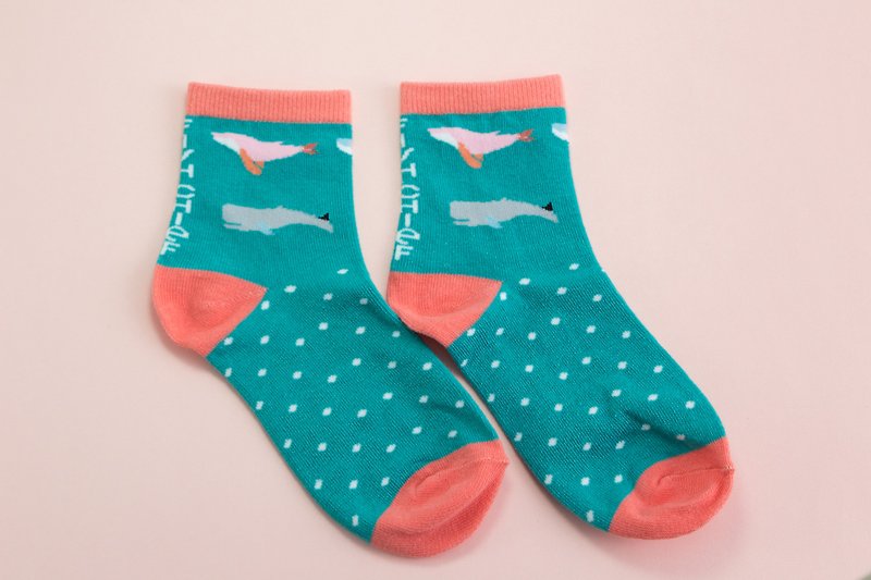 赏鲸袜 *黑潮合作商品 - 袜子 - 棉．麻 粉红色
