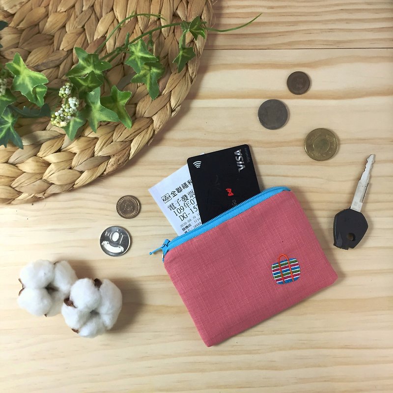 娜吉小物。台湾刺绣零钱包－茄芷袋 - 零钱包 - 棉．麻 红色