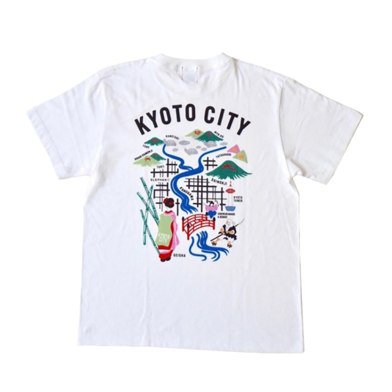 KYOTO刺绣LOGO T-SHIRTS - White - 女装 T 恤 - 棉．麻 白色