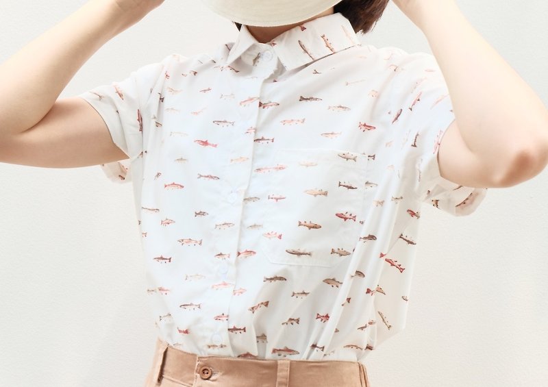 Salmon Shirt - 女装上衣 - 其他材质 橘色