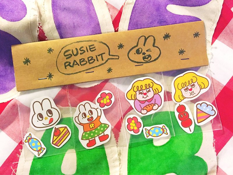 兔咪原创 吃吃吃贴纸套装 - 贴纸 - 纸 多色