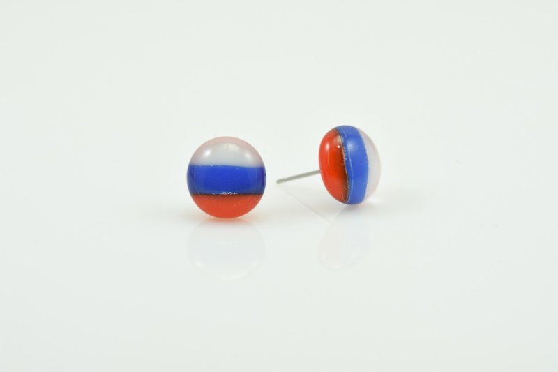 国旗耳环系列-俄罗斯 - 耳环/耳夹 - 玻璃 多色