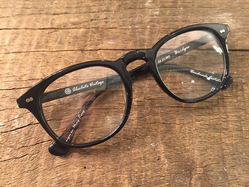 Absolute Vintage - 必列者士街(Bridges Street) 梨型幼框板材眼镜 - Black 黑色 - 眼镜/眼镜框 - 塑料 