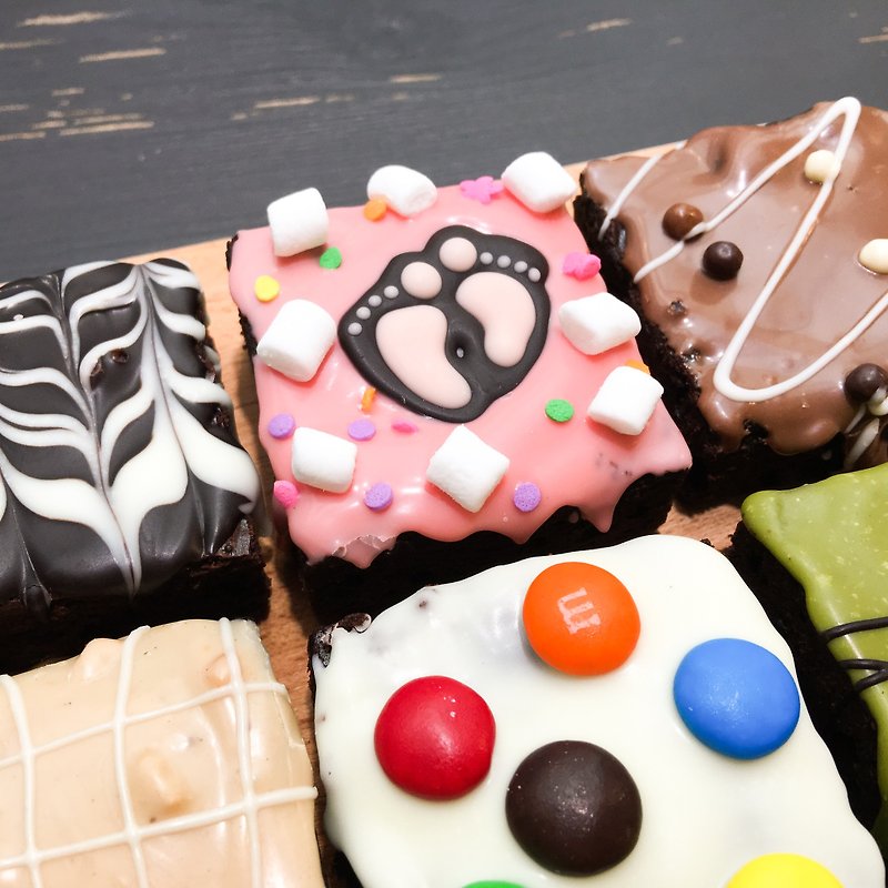 【黑熊先生巧克力布朗尼】宝贝弥月礼盒 - 咸派/甜派 - 新鲜食材 粉红色