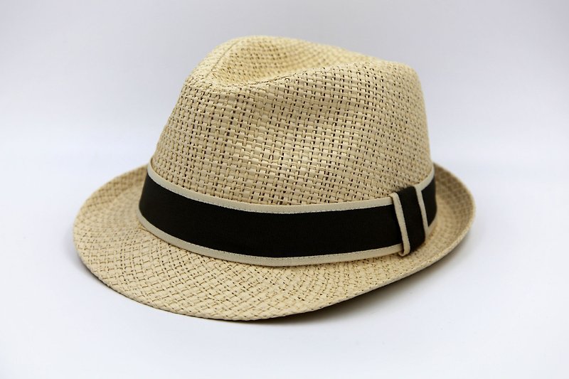 【纸布家】日式绅士帽(米白色)纸线编织 - 帽子 - 纸 白色