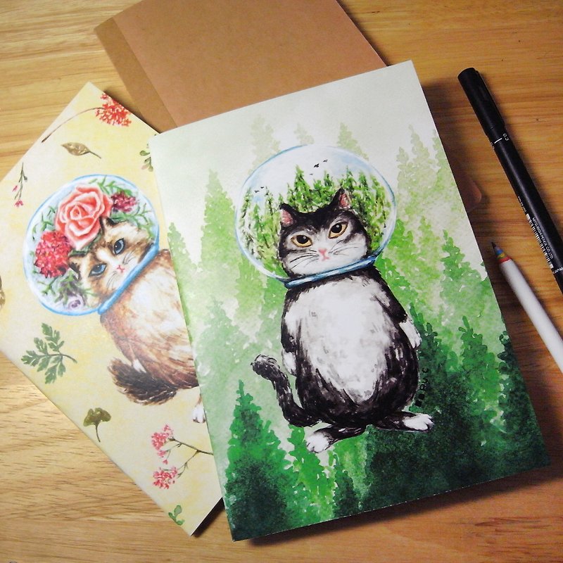 笔记本★玻璃球猫猫★森林猫 - 笔记本/手帐 - 纸 多色