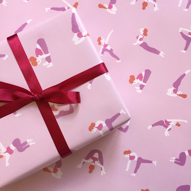 瑜珈 礼物包装纸 3张ㄧ组 - 包装材料 - 纸 粉红色