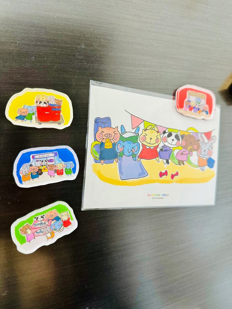 手绘 香港系列 磁石贴 - 冰箱贴/磁贴 - 塑料 多色