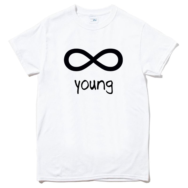 Forever Young infinity #4【现货】短袖T恤 白色 永远年轻 文字 英文 字母 青春无限大 - 男装上衣/T 恤 - 棉．麻 白色