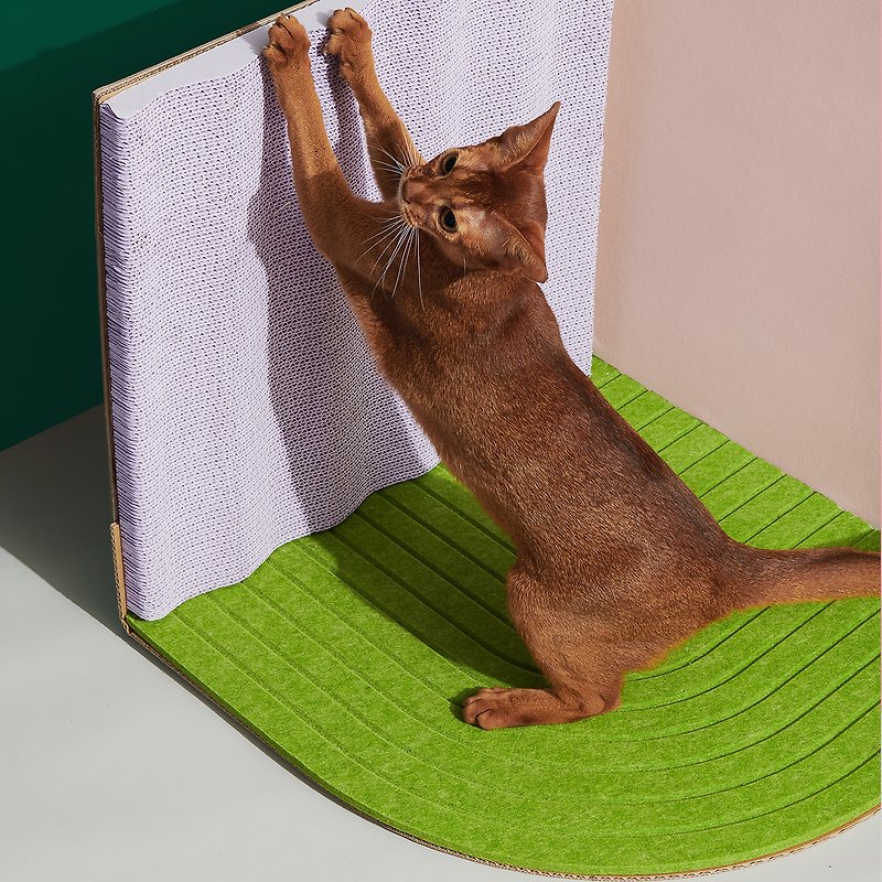 Purrre | 转角立式猫抓板-芳草地 - 抓板/跳台 - 纸 绿色