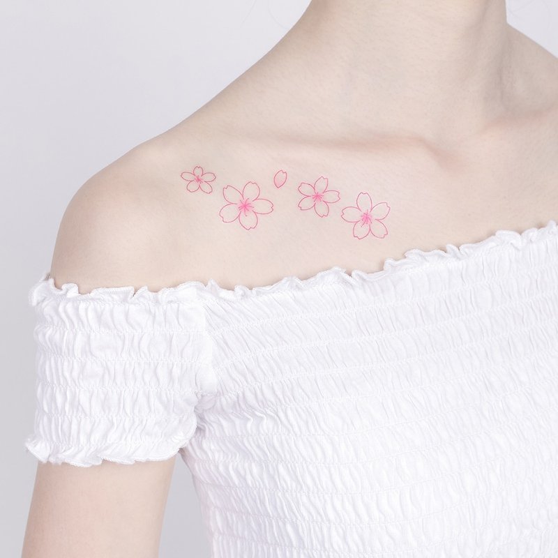 刺青纹身贴纸 / 樱花纷飞 Surprise Tattoos - 纹身贴 - 纸 粉红色