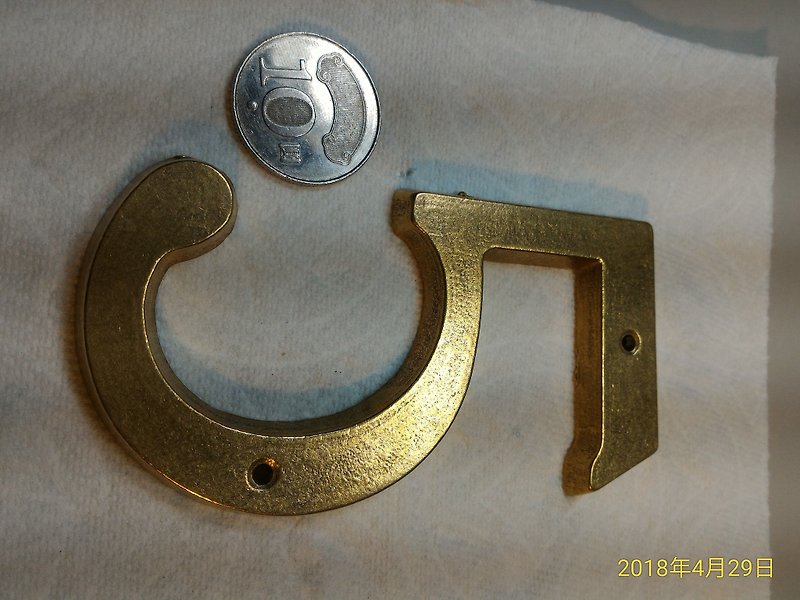 早期老件台湾制工业风纯铜阿拉伯数号码门牌纸镇装饰5 - 其他 - 其他金属 