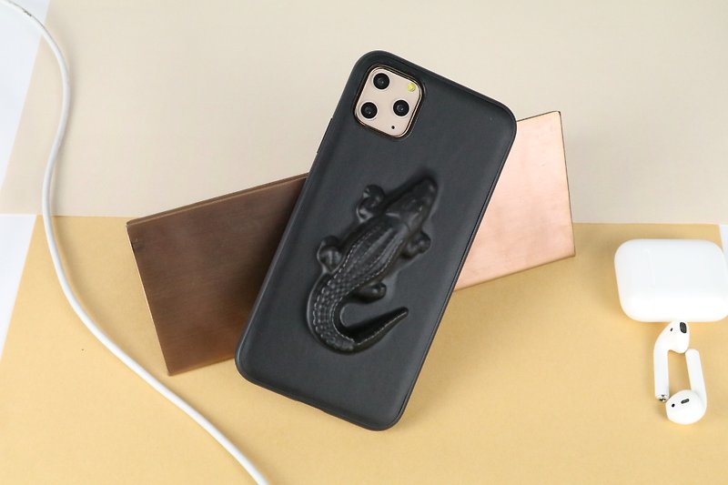 VF Matte苹果手机壳Iphone11手机壳小众立体鳄鱼图案 - 手机壳/手机套 - 其他材质 黑色