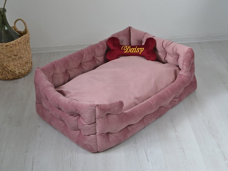 狗床、狗床、狗狗沙发床、粉红色狗床、拳击手床、现代狗床 - 床垫/笼子 - 其他人造纤维 红色