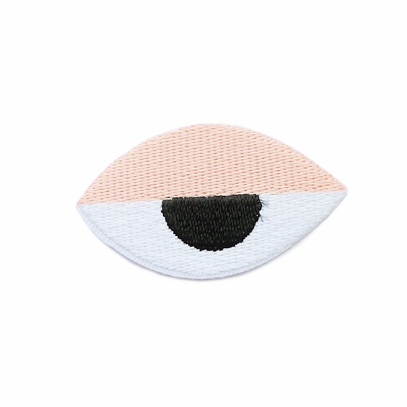 Sleepy eye - embroidered patch - 徽章/别针 - 绣线 白色