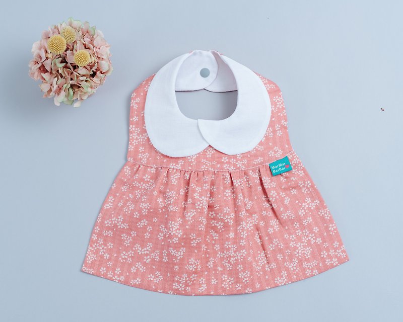 洋装口水巾-和风樱花 婴儿 日本 幼童 口水巾 弥月 - 围嘴/口水巾 - 棉．麻 粉红色