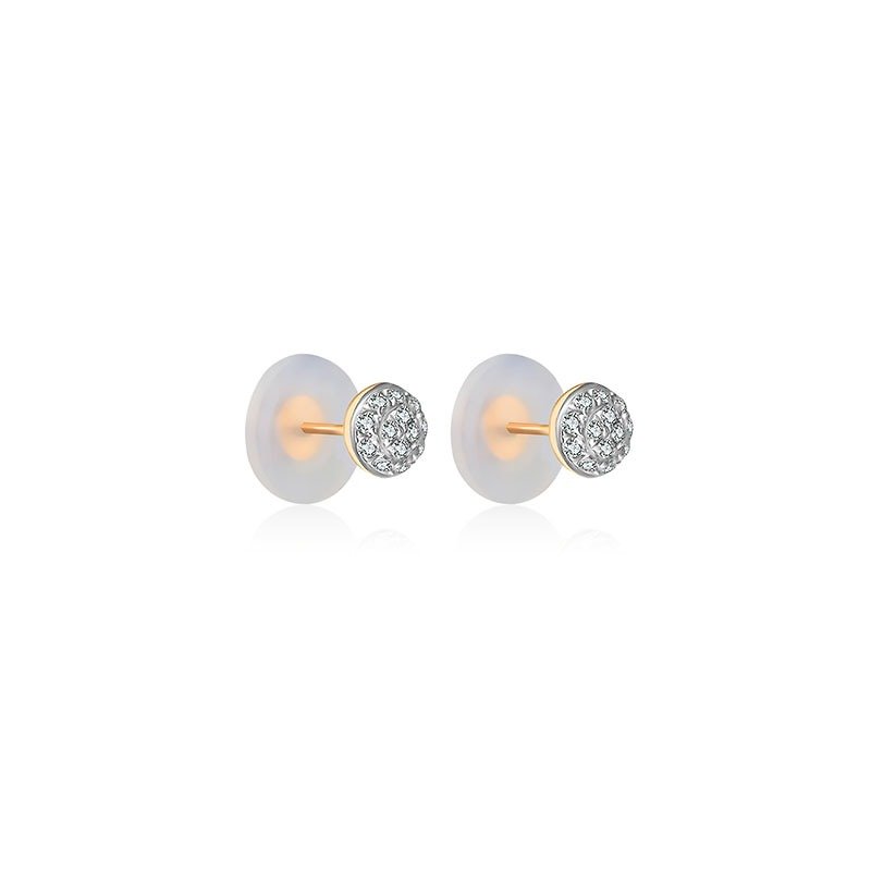 18k圆拱形钻石耳环 - 耳环/耳夹 - 其他金属 橘色
