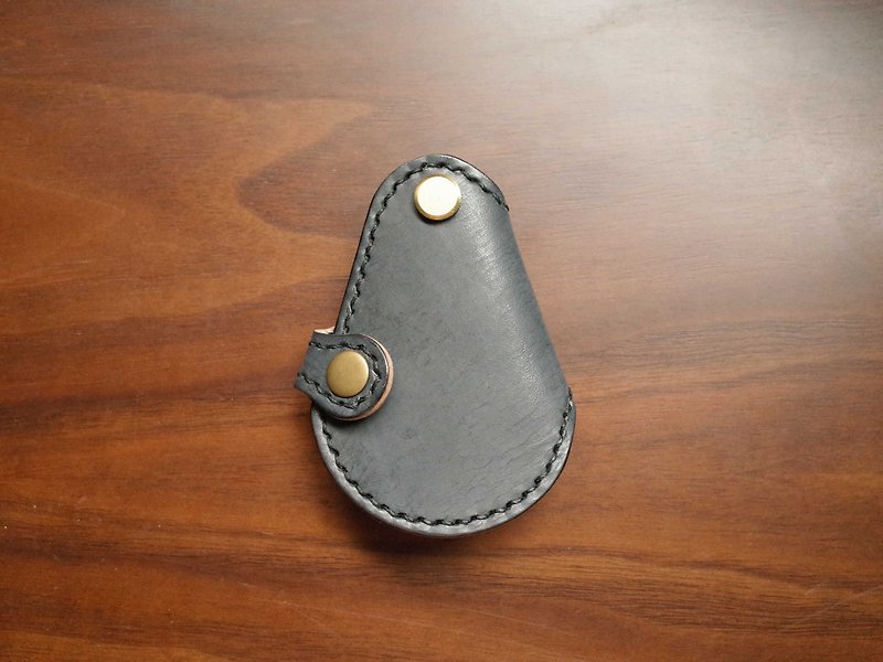 GOGORO机车钥匙皮套－钥匙包款－黑+蜡色 - 钥匙链/钥匙包 - 真皮 黑色