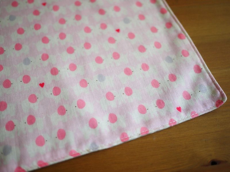日本二重纱手帕=小象亲亲=嫩粉红 - 手帕/方巾 - 棉．麻 粉红色