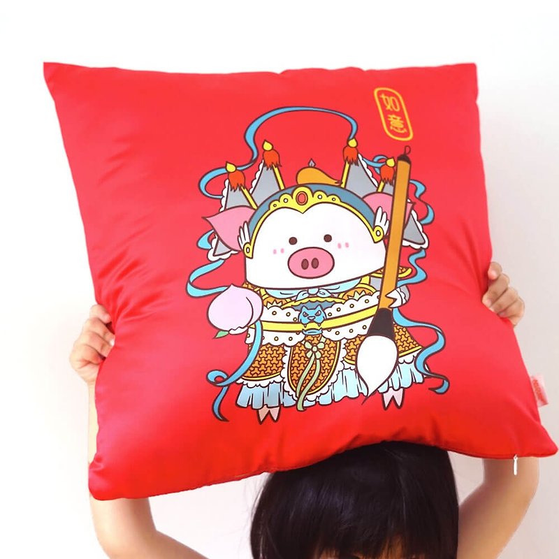 门神抱枕文创原创猫尾绘可爱中国风 - 枕头/抱枕 - 其他材质 红色