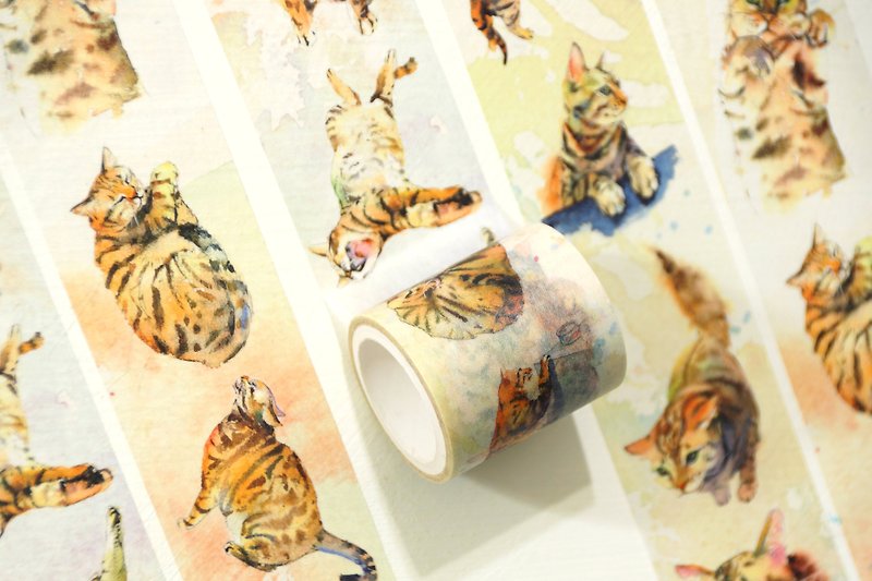 日本和纸胶带 - 虎斑猫的日常 - 纸胶带 - 纸 咖啡色