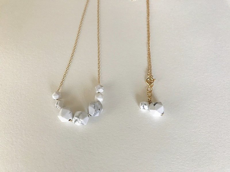Madam Polygon（necklace） - 项链 - 宝石 白色