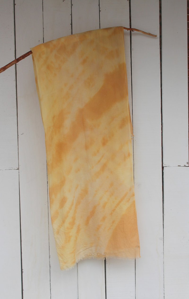 自在染isvara 植物染纯棉围巾 纯粹系列 明亮 - 丝巾 - 棉．麻 黄色
