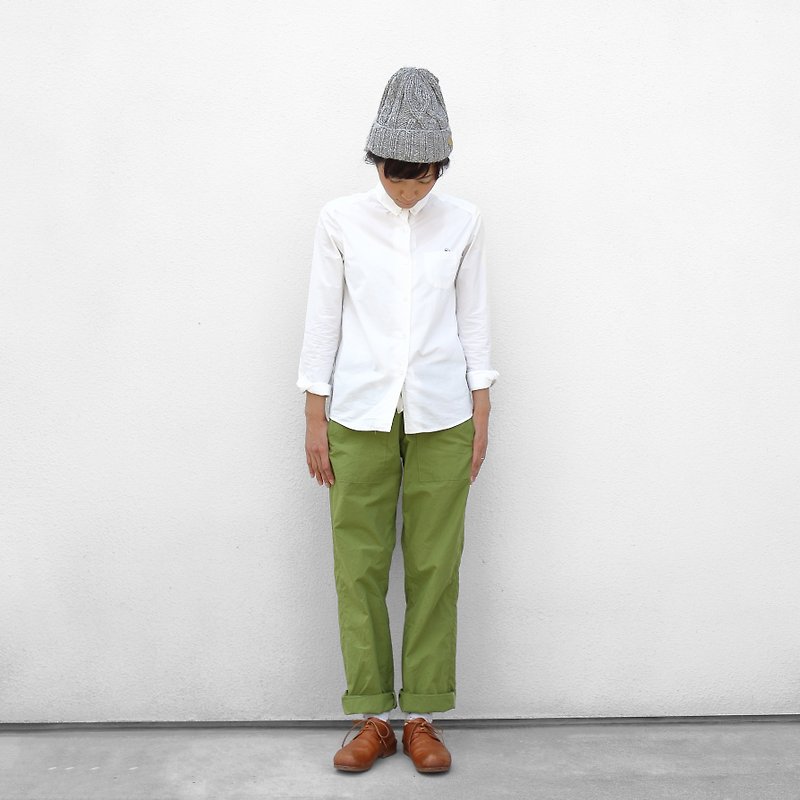 タイプライタークロスベイカーパンツ・ユニセックスsize1 - 女装长裤 - 棉．麻 绿色